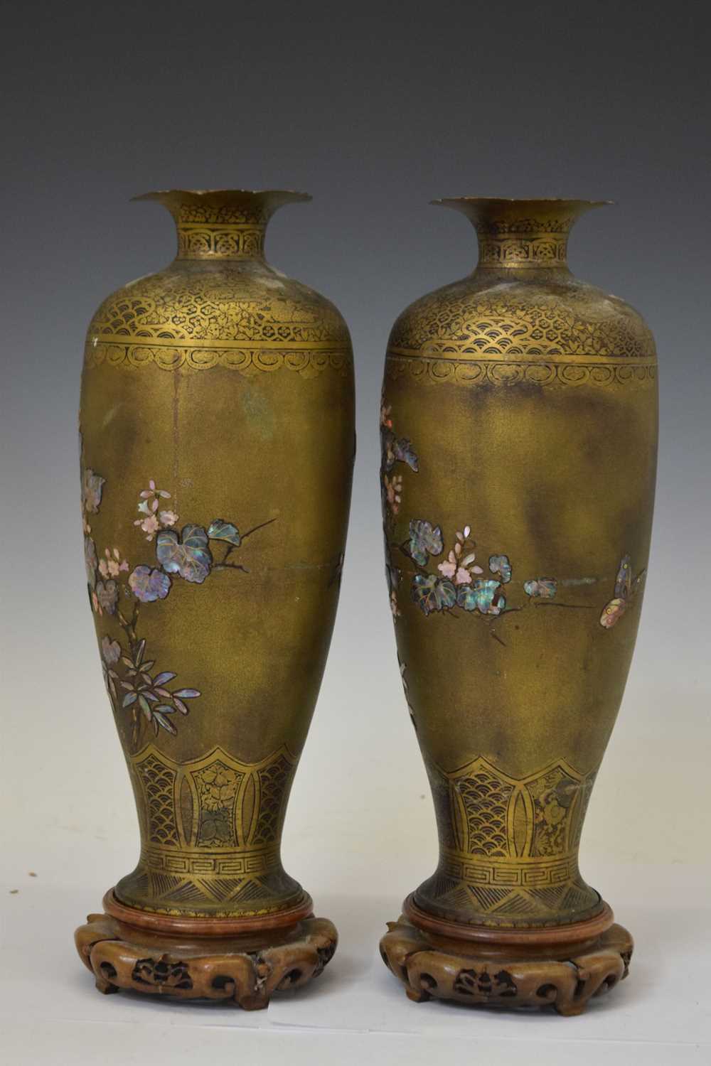 Pair of 20th century gilt metal vases, tea caddy and Chinese bulldog - Image 13 of 15