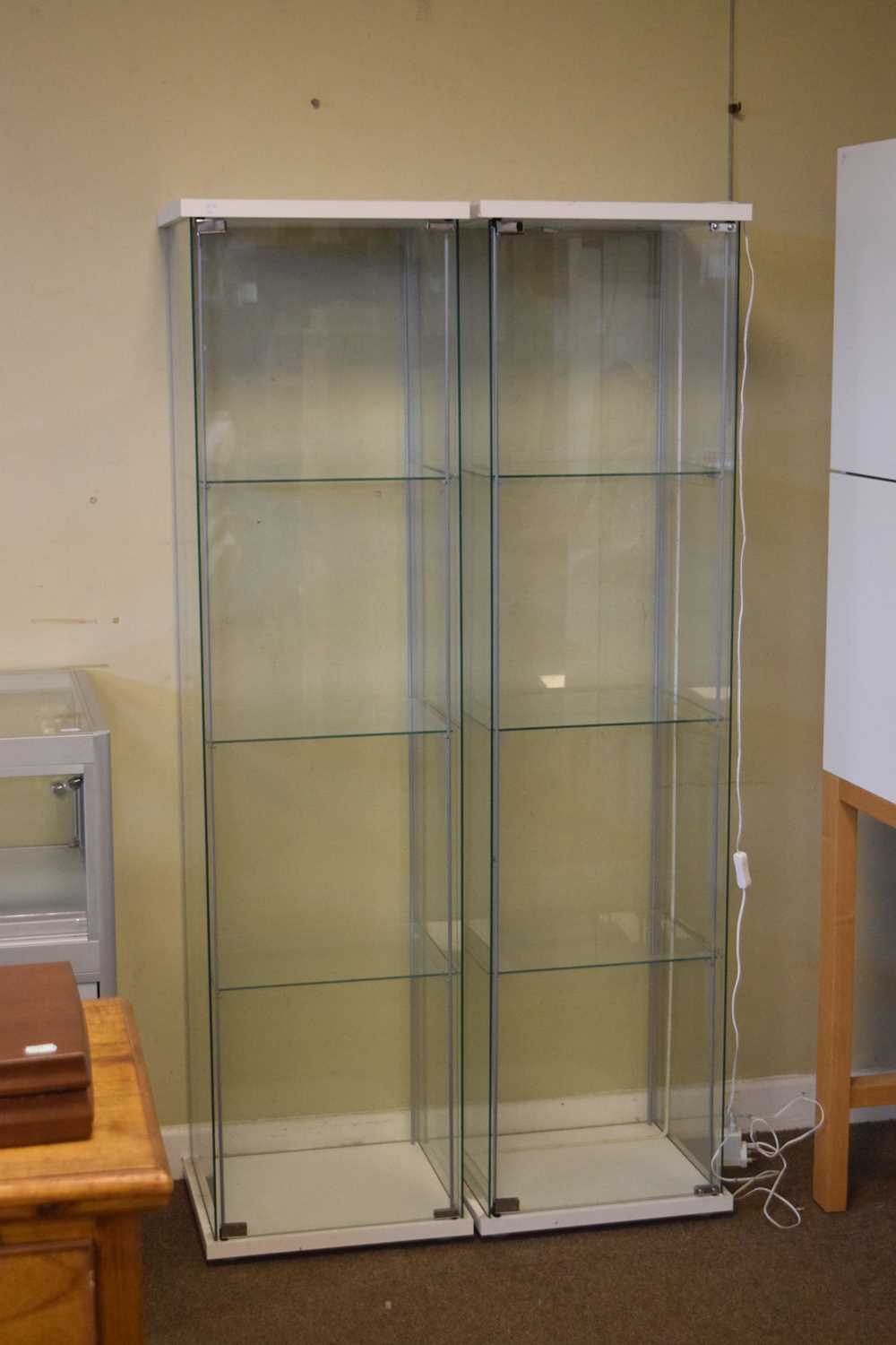 Two modern Ikea display glass display cabinets - Image 3 of 7