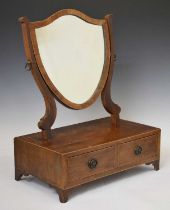 Early 19th century mahogany swing dressing table mirror with two fitted drawers