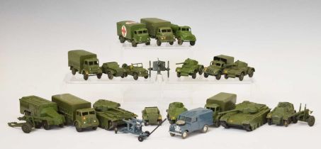 Dinky Toys - Group of diecast model military vehicles and artillery guns