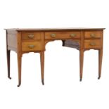 Edwardian mahogany desk with leather top