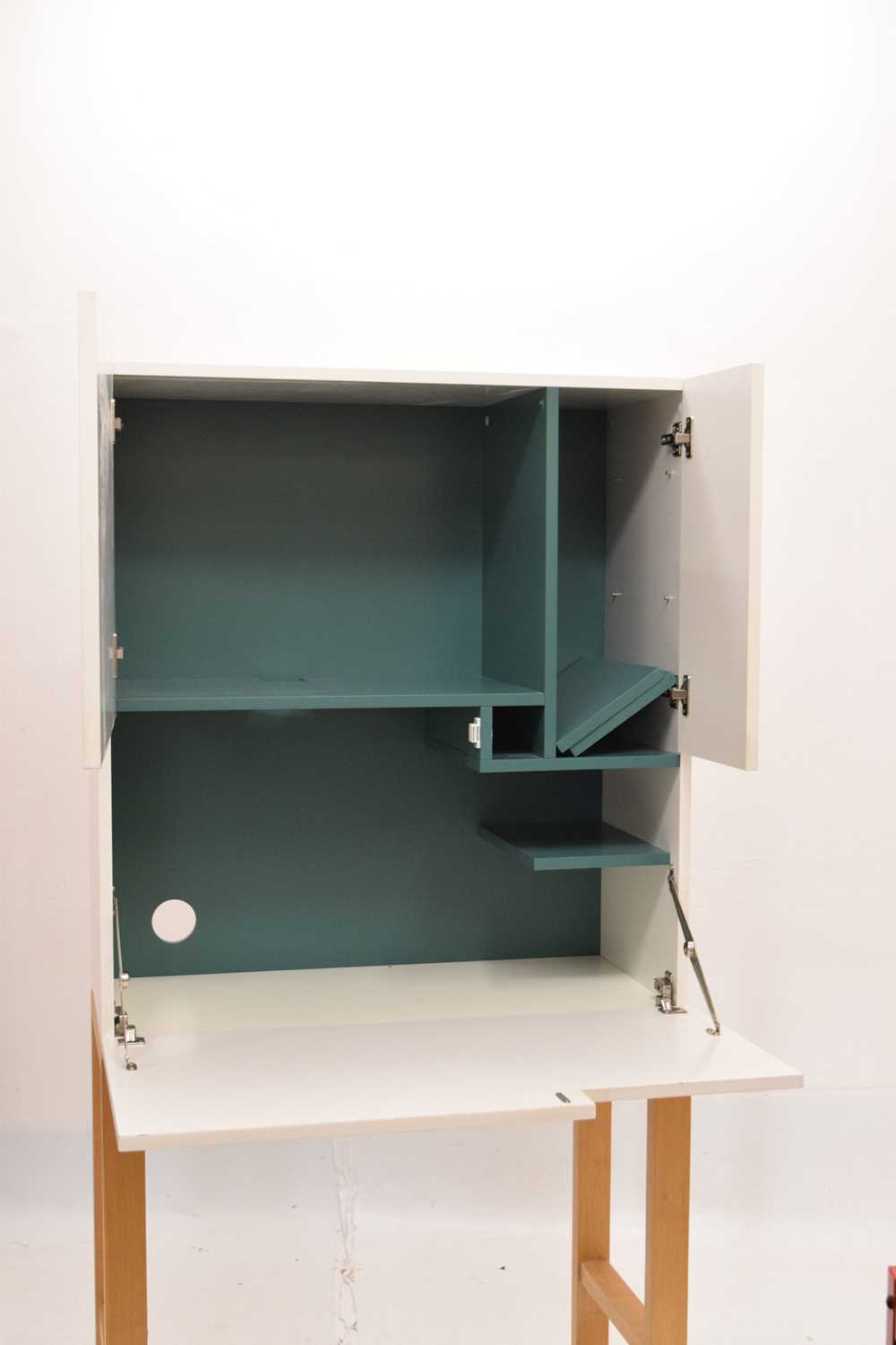 Modern compact desk , together with a lime-washed open bookcase - Image 16 of 20