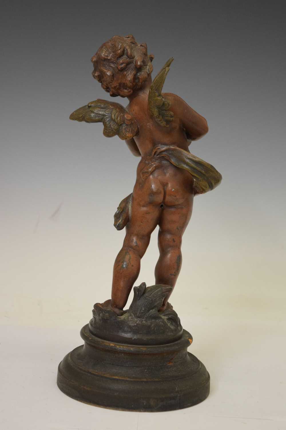 After L & F Moreau - Pair of bronzed spelter angel musicians - Image 8 of 9