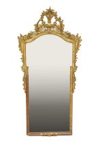 Reproduction giltwood and gesso console mirror