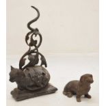 Two cast iron doorstops