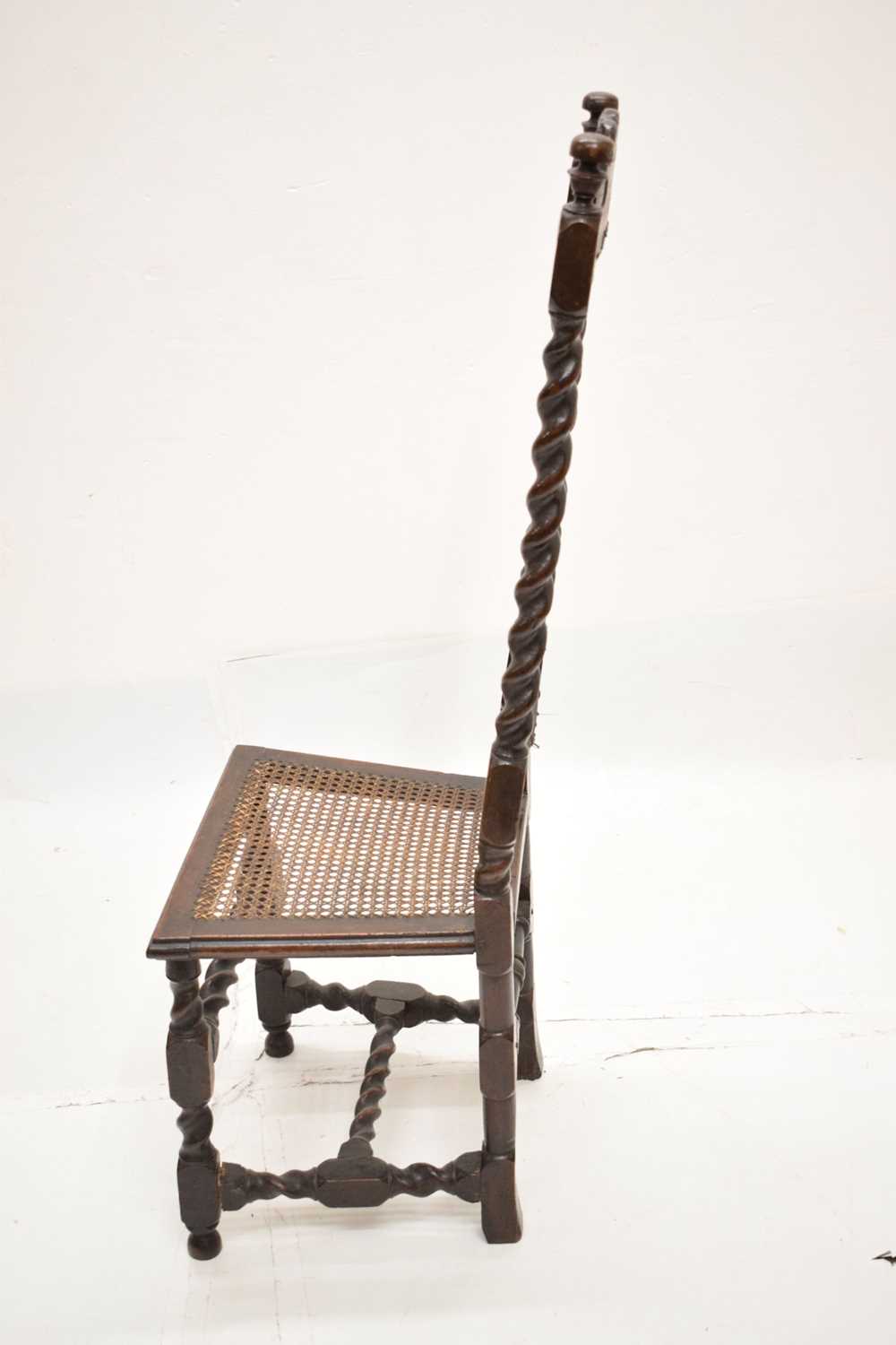 Late 17th century walnut and cane high-back chair - Image 10 of 15