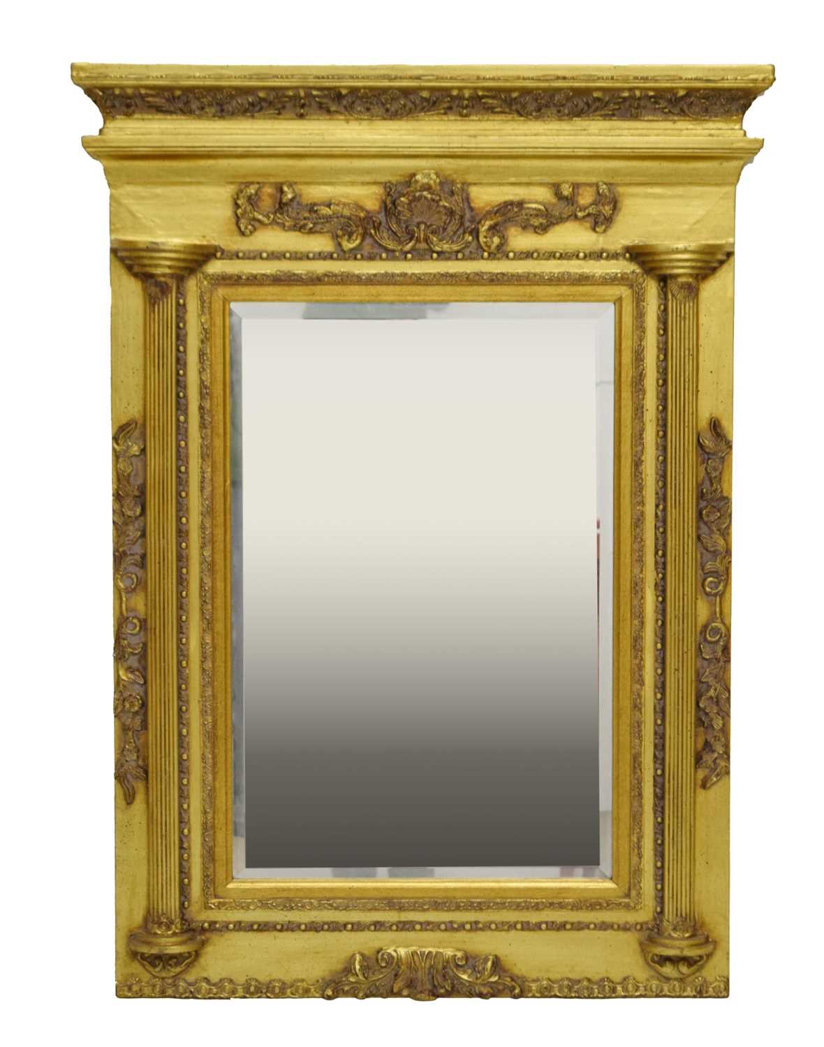 Reproduction giltwood rectangular wall mirror