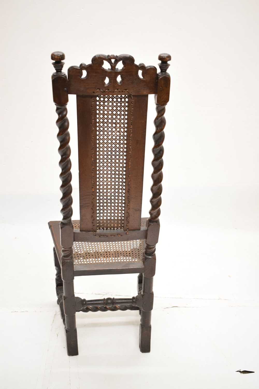 Late 17th century walnut and cane high-back chair - Image 7 of 15