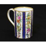 Sèvres mug with blue and floral panels