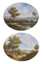 K. Bassenger - Pair of oval oil on board - Rural landscapes