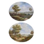 K. Bassenger - Pair of oval oil on board - Rural landscapes