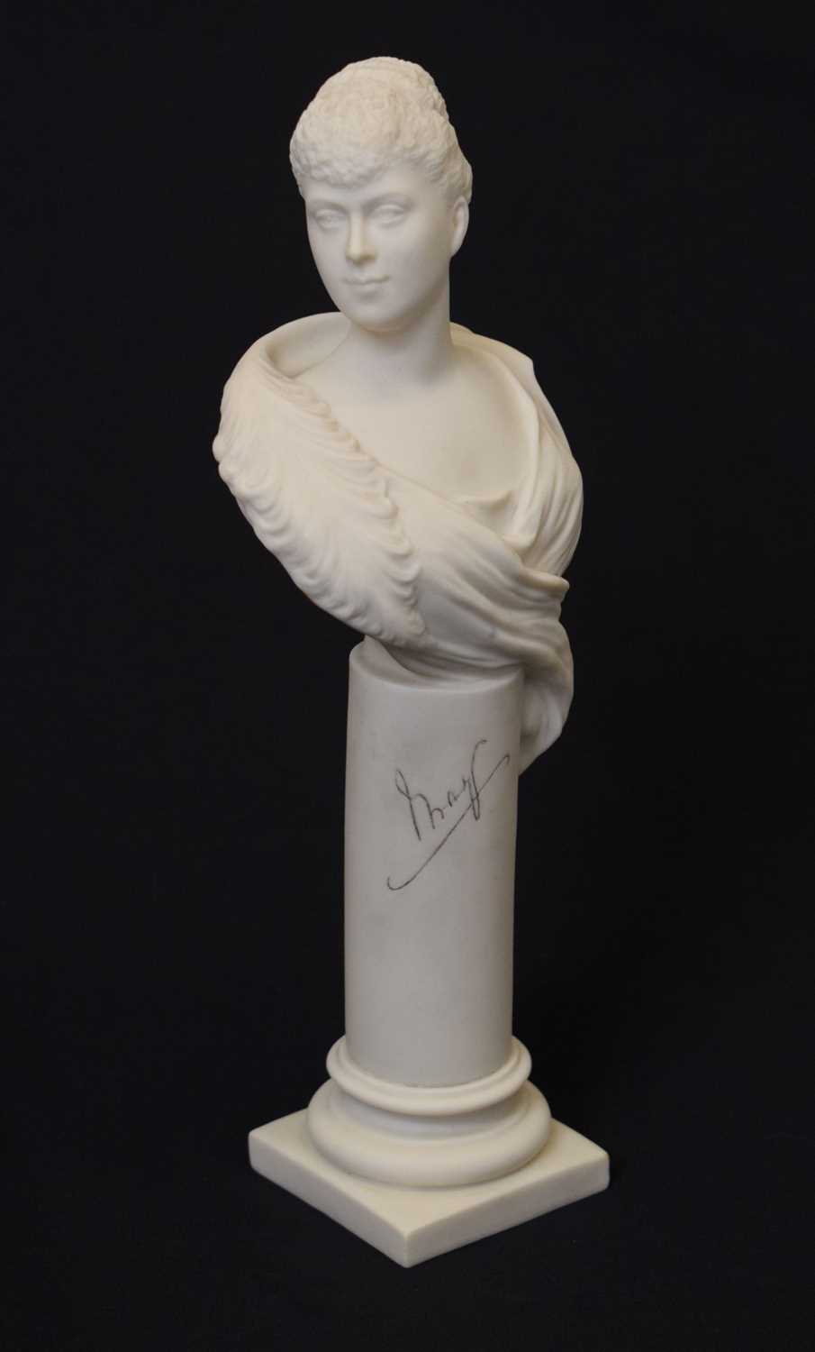 Attributed to Minton - Late 19th century parian bust of Princess Victoria Mary