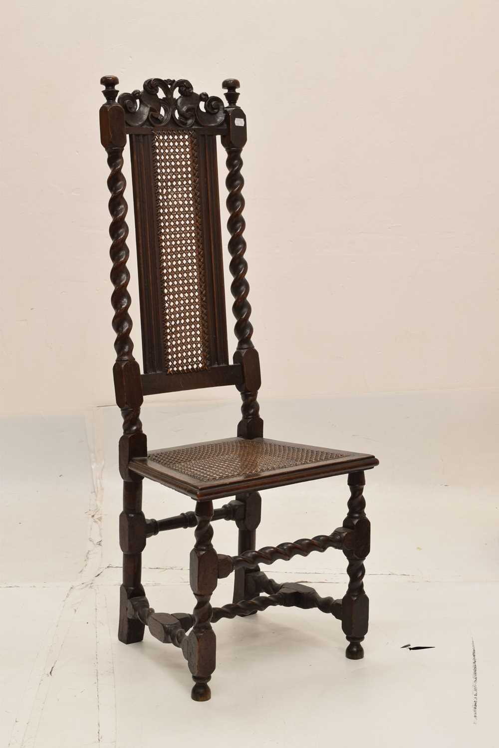 Late 17th century walnut and cane high-back chair - Image 15 of 15