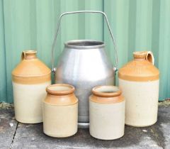 William Davis, Abergavenny stoneware flagon, etc