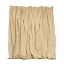 Pair of 'Country House' cotton damask-style interlined curtains