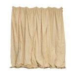 Pair of 'Country House' cotton damask-style interlined curtains