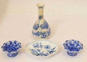 Meissen dish, blue and white Japanese vase, etc.