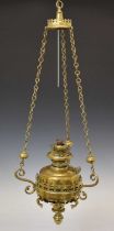 Early 20th century brass ecclesiastical light fitting