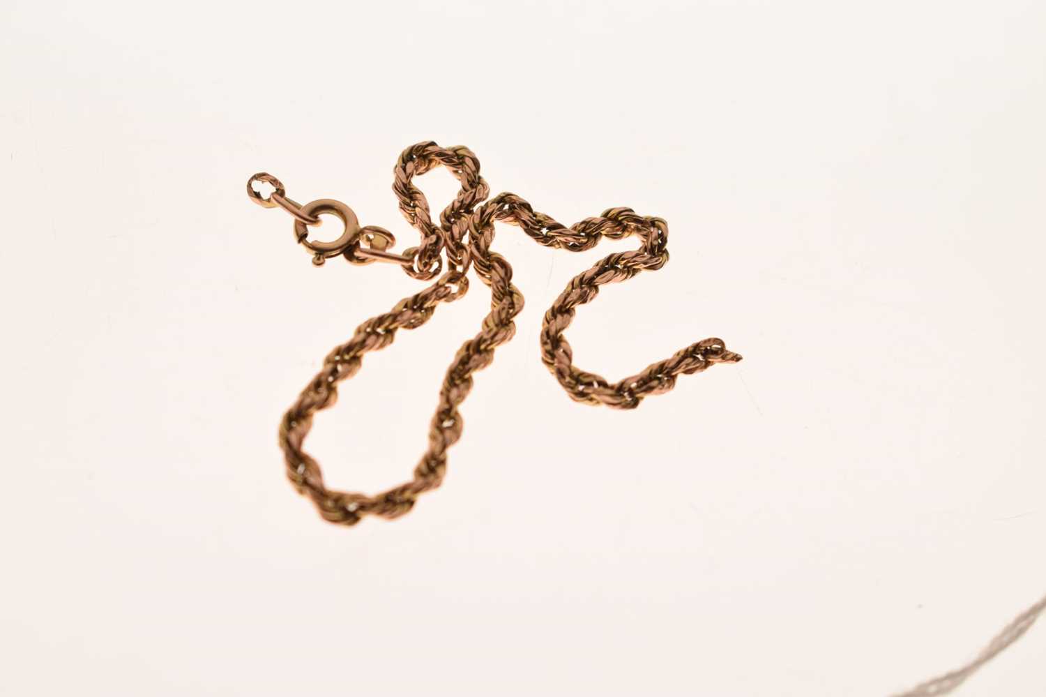 9ct gold rope link necklace - Image 3 of 5