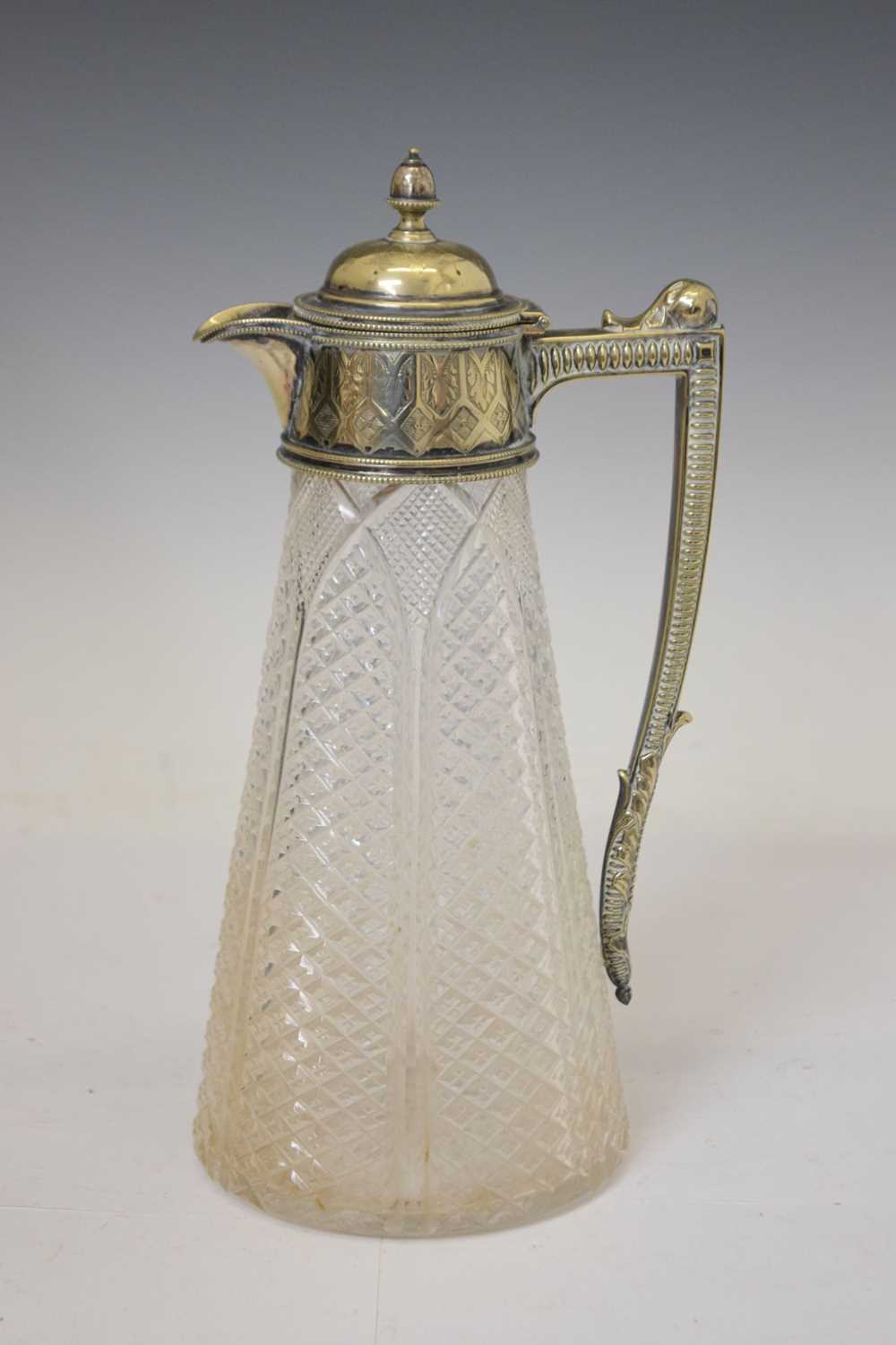 Silver plated and cut glass claret jug - Image 2 of 7