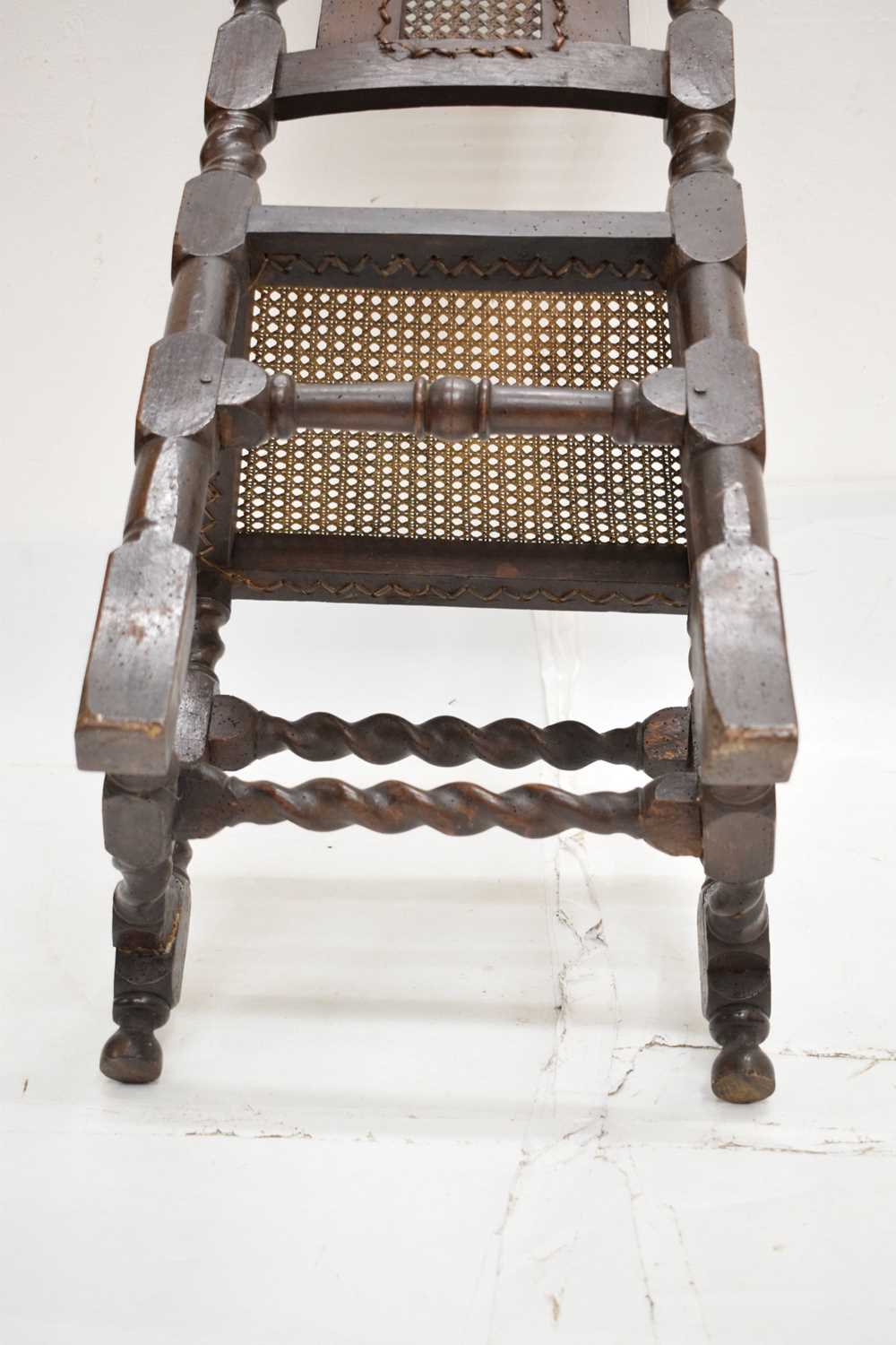 Late 17th century walnut and cane high-back chair - Image 11 of 15