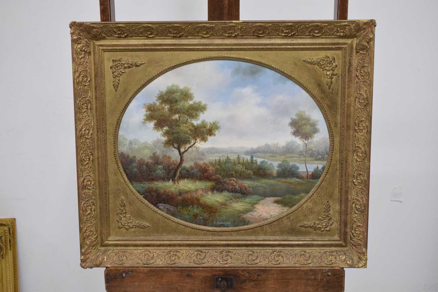 K. Bassenger - Pair of oval oil on board - Rural landscapes - Image 3 of 12