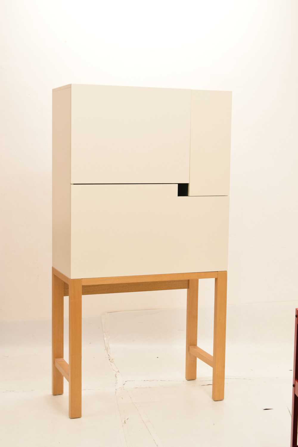 Modern compact desk , together with a lime-washed open bookcase - Image 13 of 20