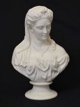 19th century Bevington Parian bust of Dante's Beatrice