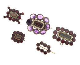 Five Georgian and Victorian lace pins