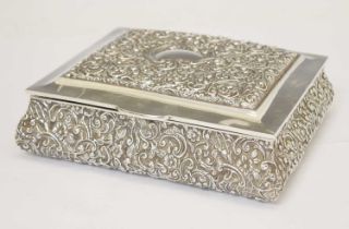 Edward VII silver bombe-shaped desktop box