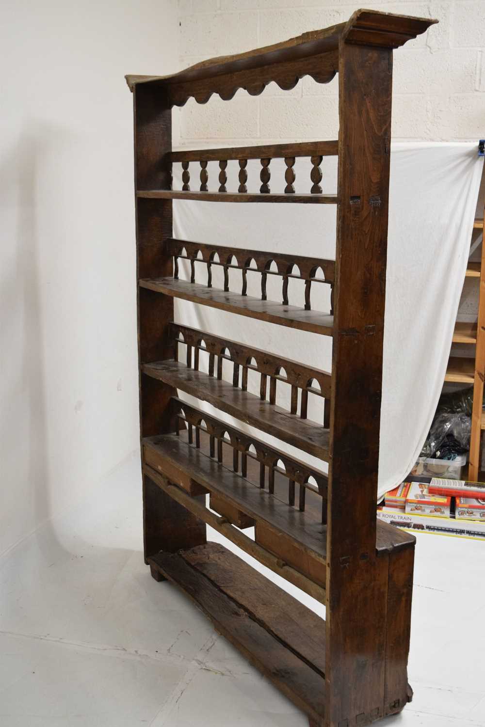 19th century Continental fruitwood open back dresser - Image 16 of 17