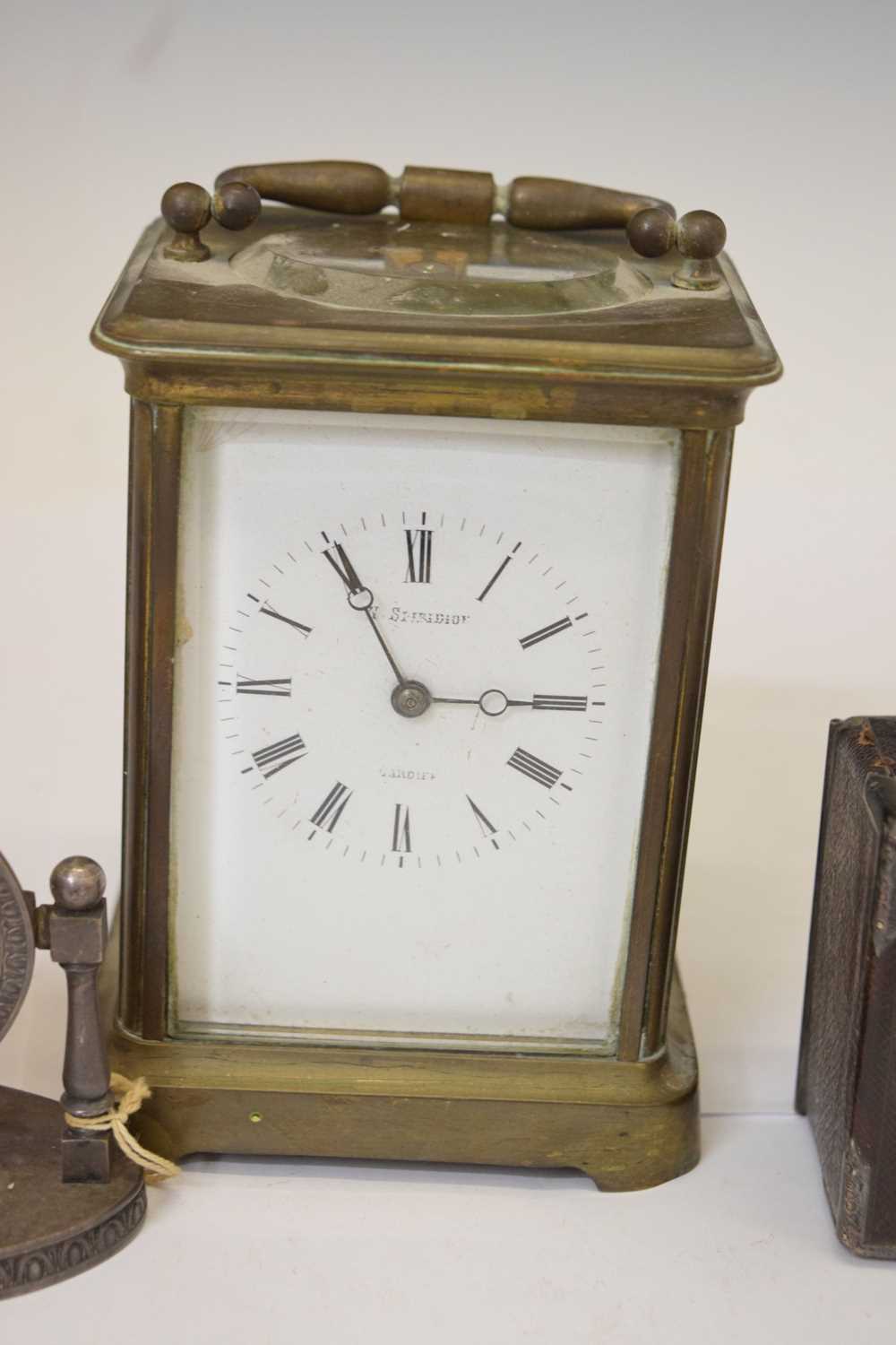 Two carriage timepieces and dressing table clock - Image 4 of 9