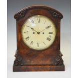 Mid 19th century walnut cased bracket clock