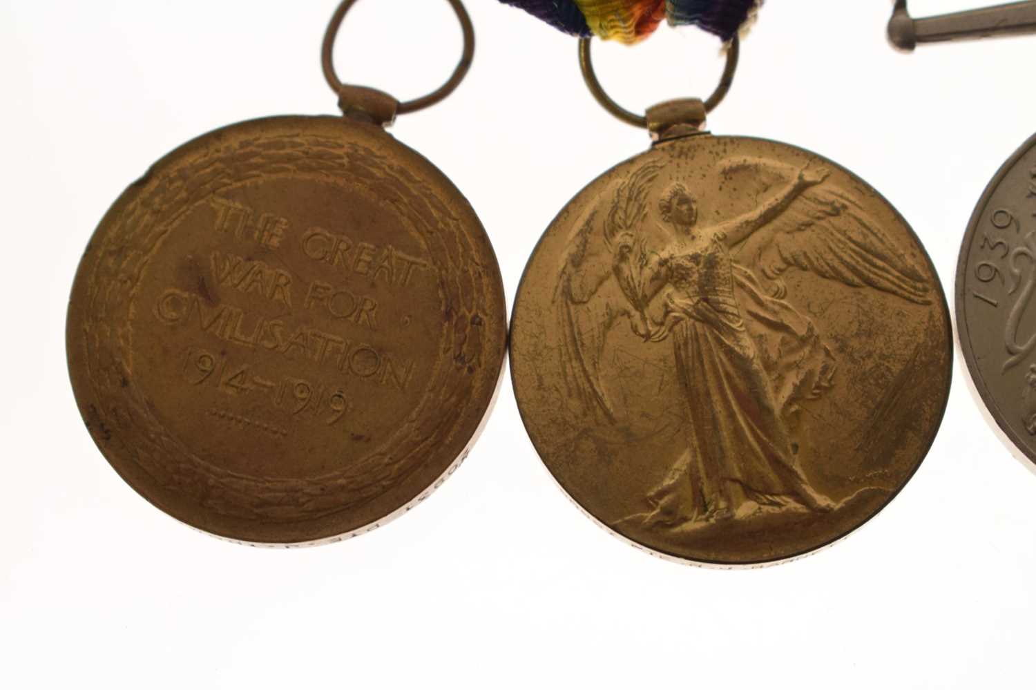 Two British First World War Victory Medals and Second World War Defence - Image 2 of 9