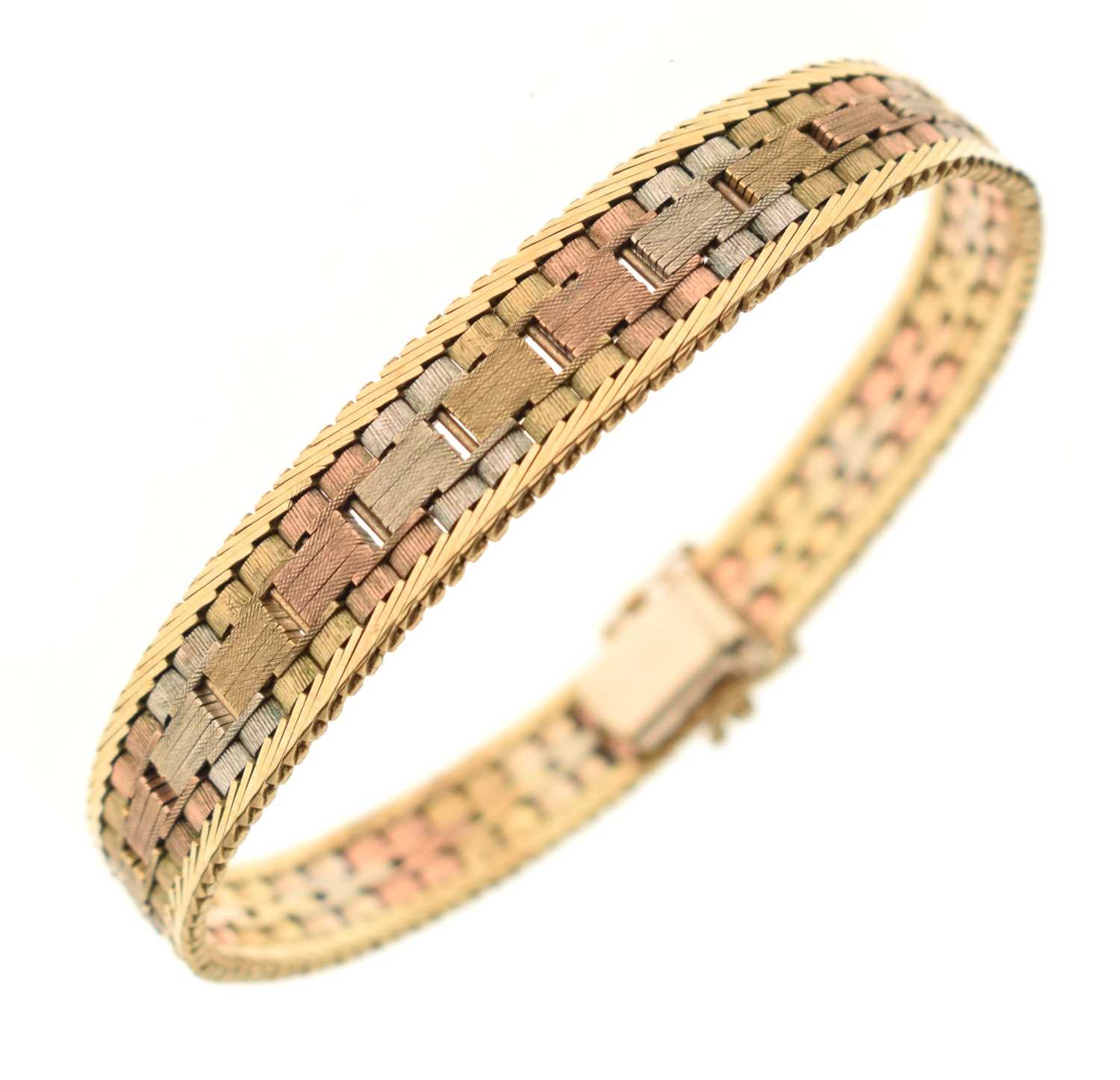 9ct three-colour gold bracelet