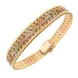 9ct three-colour gold bracelet