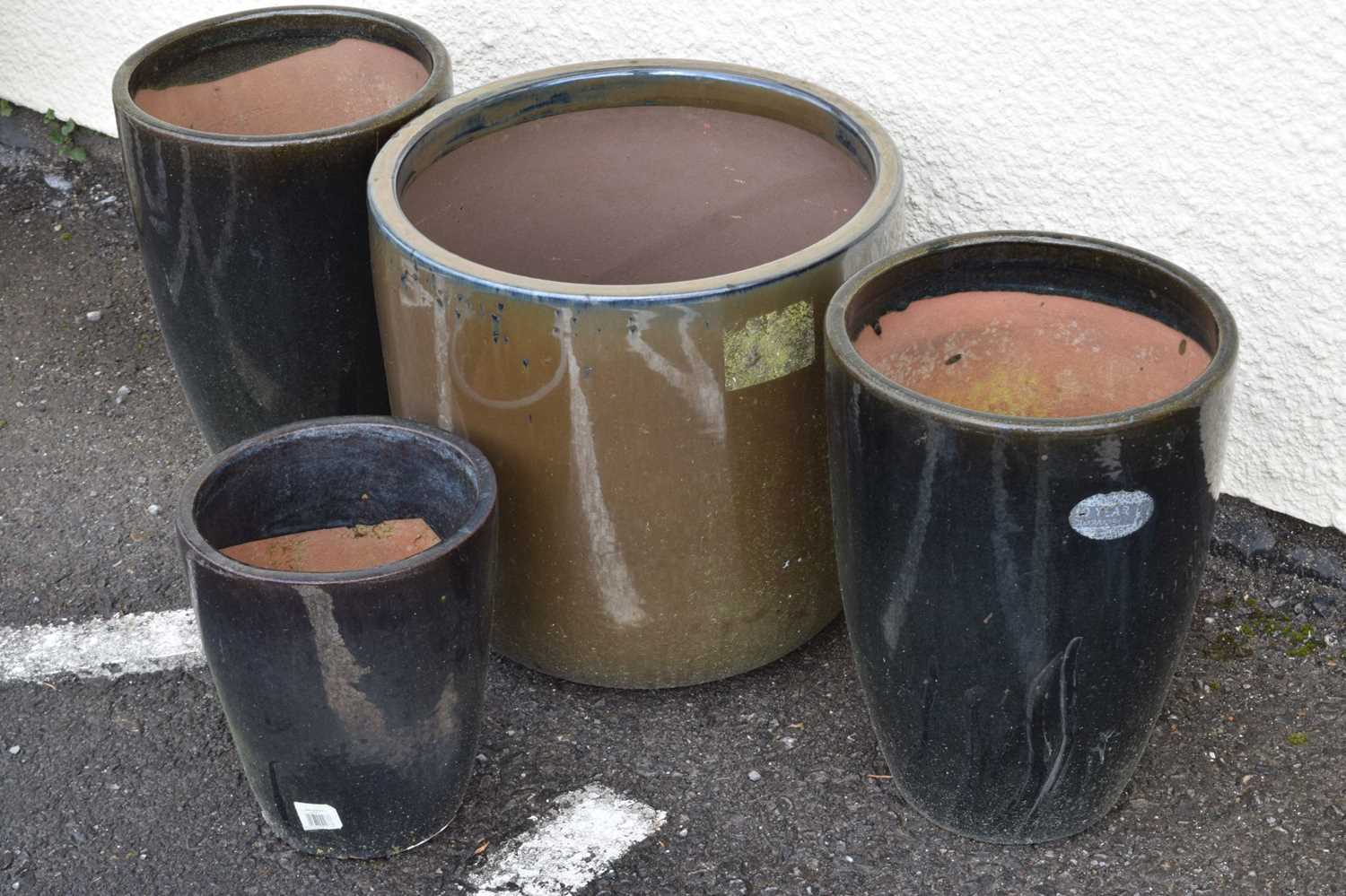 Four glazed garden planters/pots - Image 3 of 6