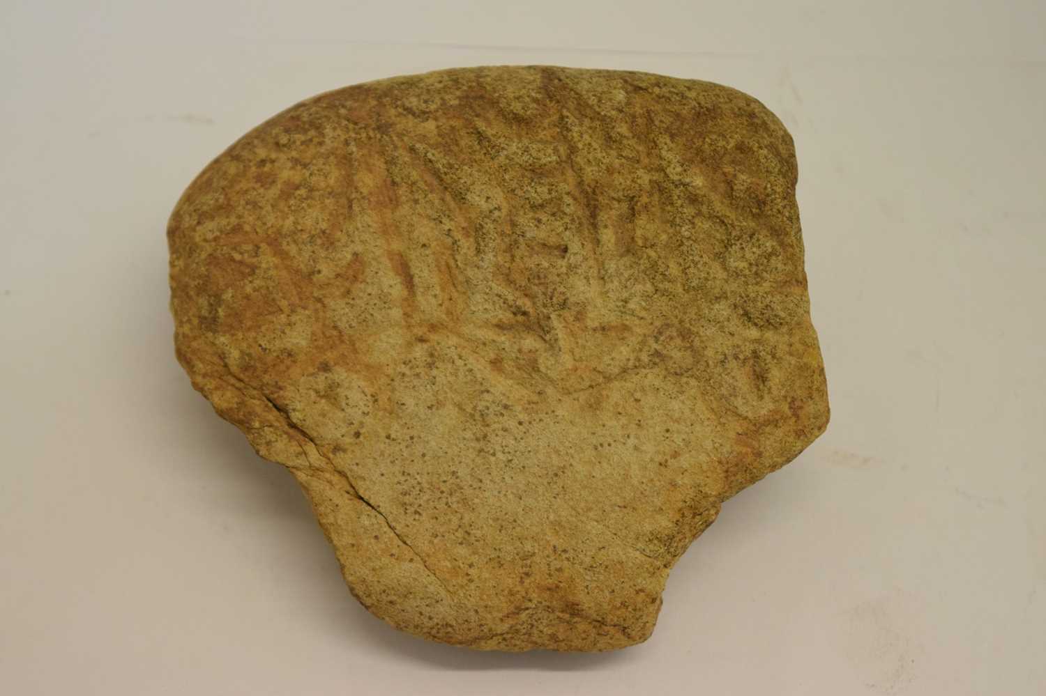 Two South East Asian grey stone busts and a carved stone fragment - Image 7 of 11