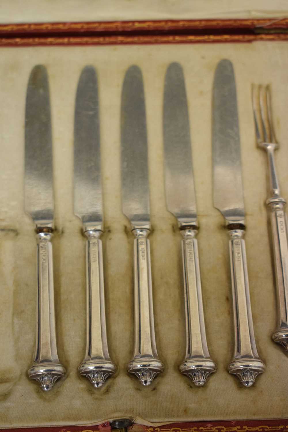 Victorian silver butter dish, cased set of George V silver handled fruit knives and forks, etc - Image 11 of 22