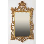 Large giltwood foliate scroll wall mirror