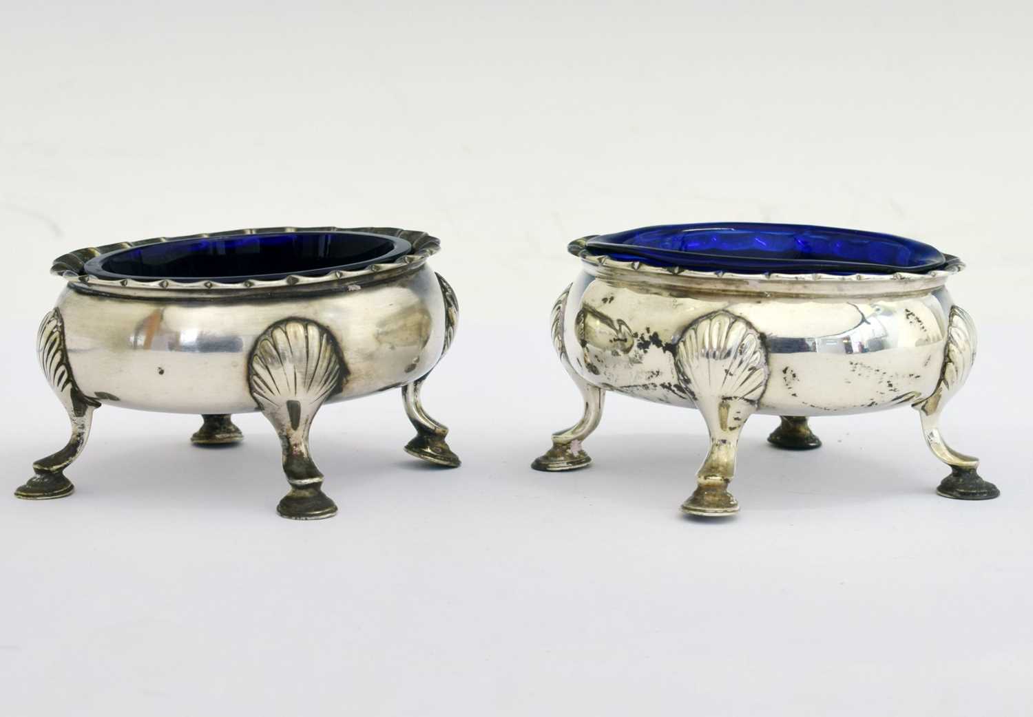 Pair of George III silver salts