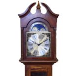 Modern mahogany longcase clock