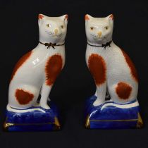 Pair Staffordshire cats