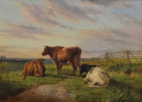 Manner of Thomas Sidney Cooper (1803-1902) - Oil on canvas - Cattle in landscape