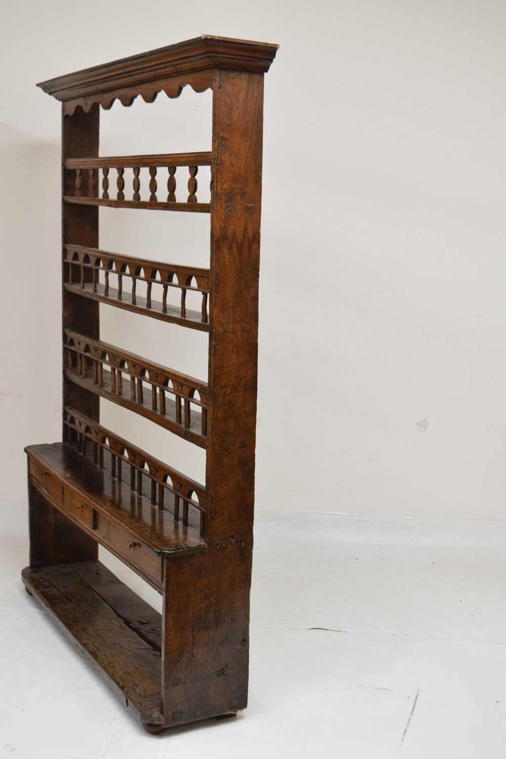 19th century Continental fruitwood open back dresser - Image 17 of 17