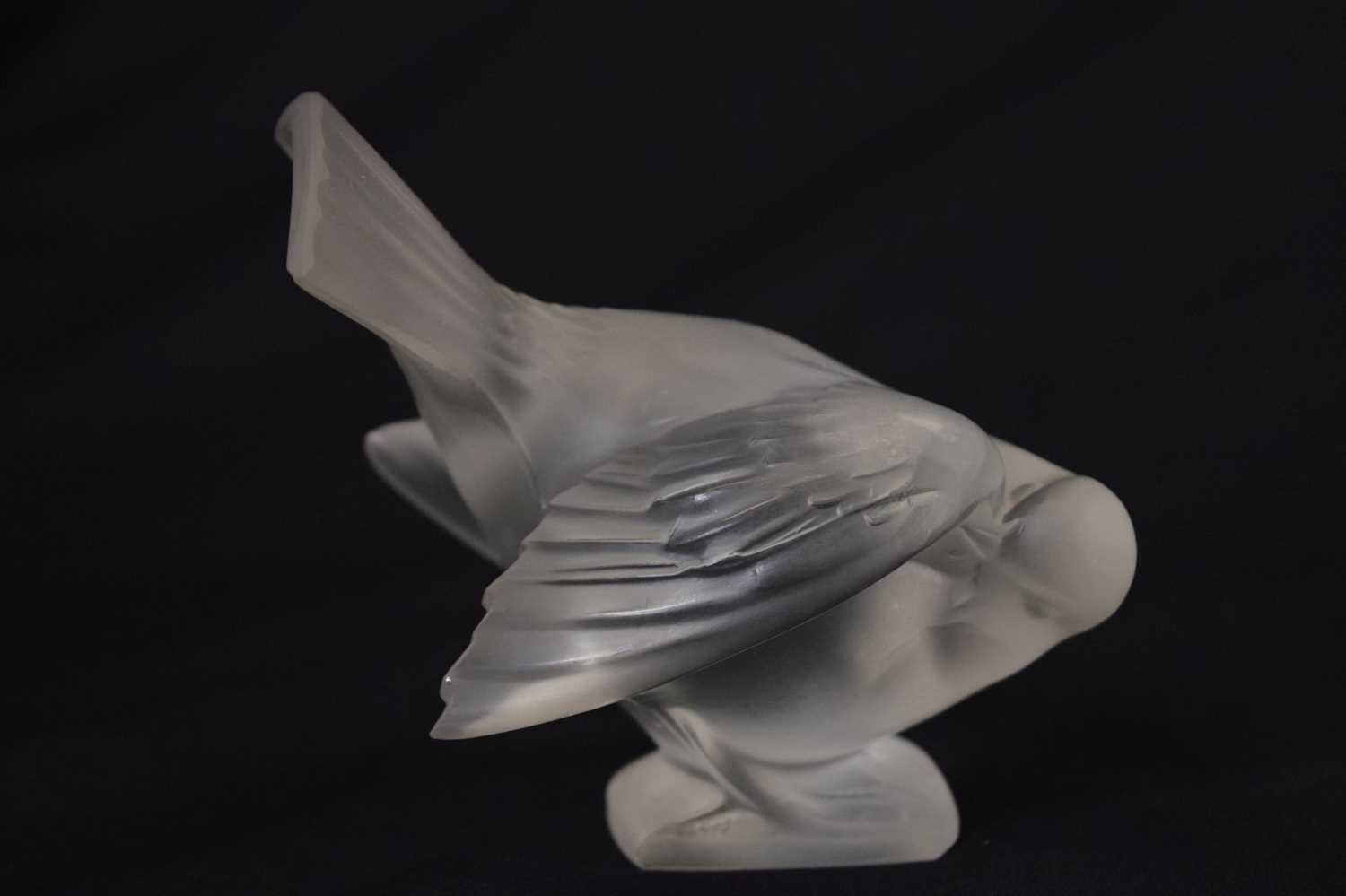 Lalique - Two glass sparrow paperweights - Image 8 of 11