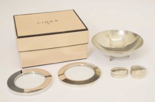 Pair of boxed Links of London plated coasters