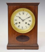 Early 20th century mahogany inlaid 8-day mantel clock