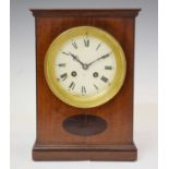 Early 20th century mahogany inlaid 8-day mantel clock