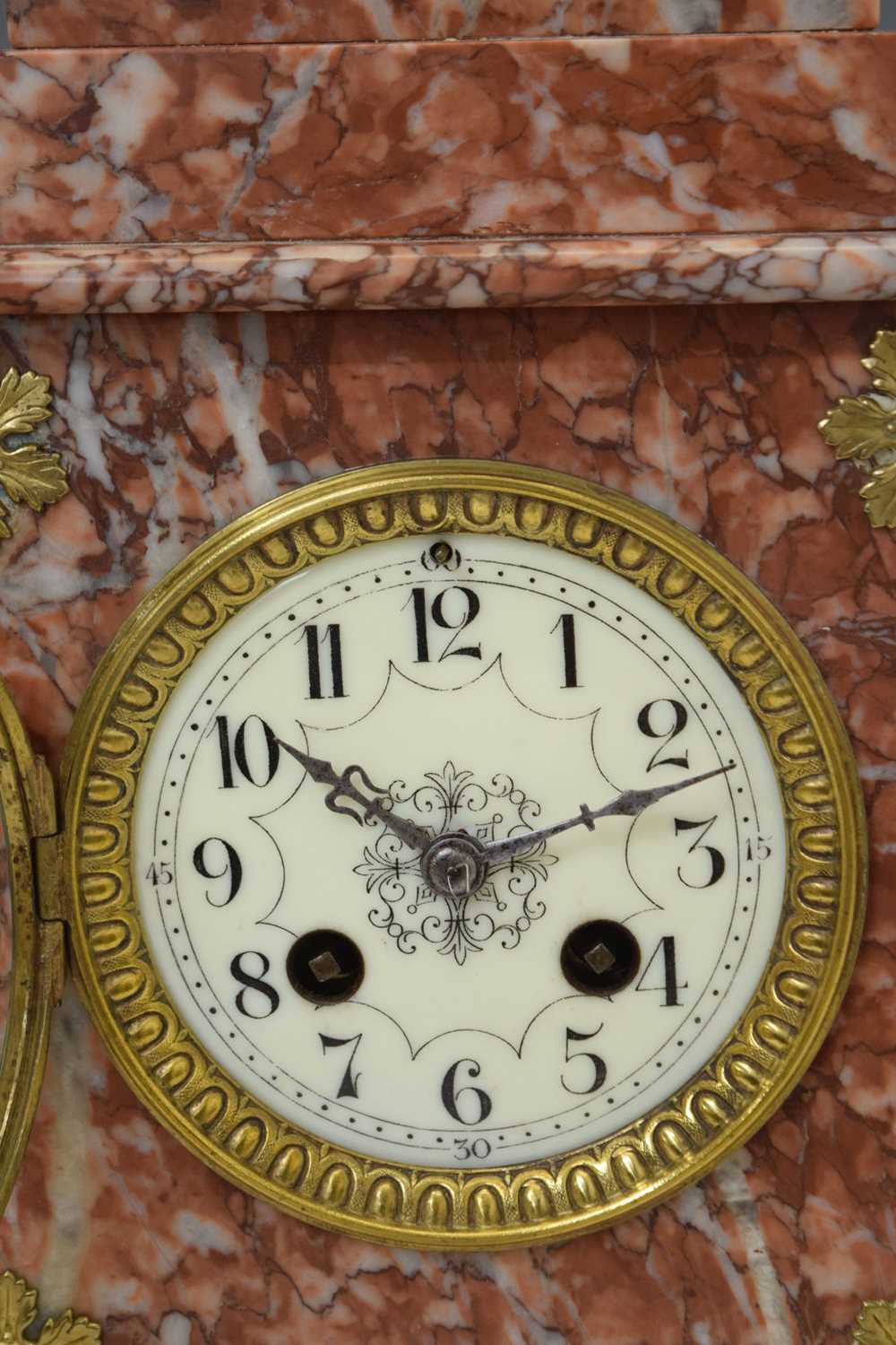 Late 19th century rouge marble mantel clock - Image 3 of 8